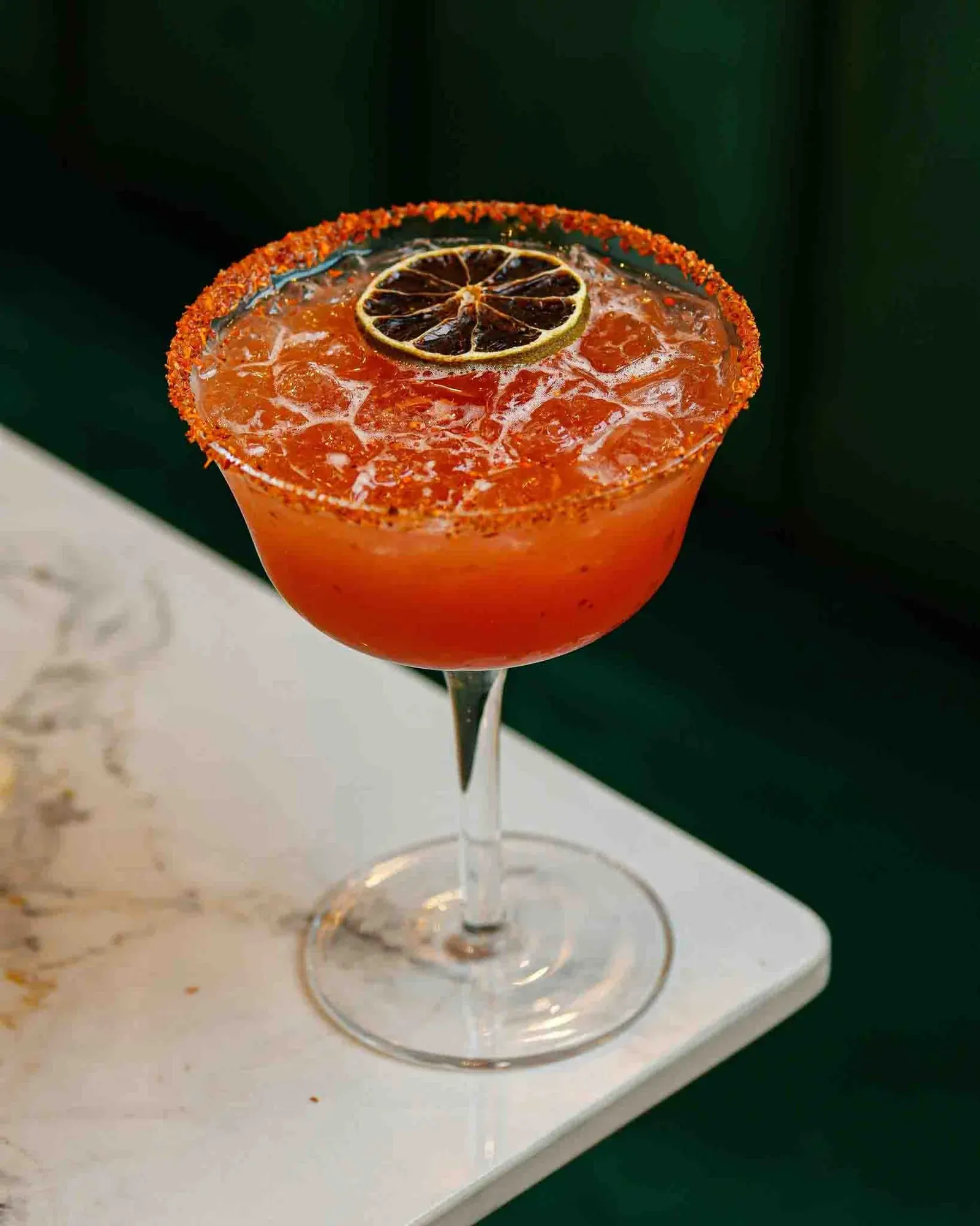 A margarita with a Tajín rim